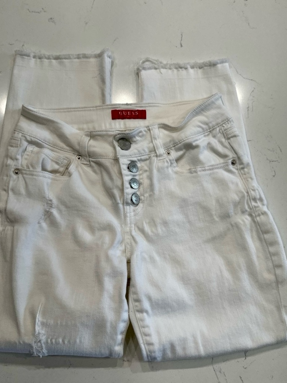 GUESS White High-Rise Button-Fly Women's Jeans